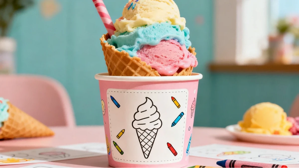 Ice cream paper cups with design 4 Ice cream paper cups with design 4